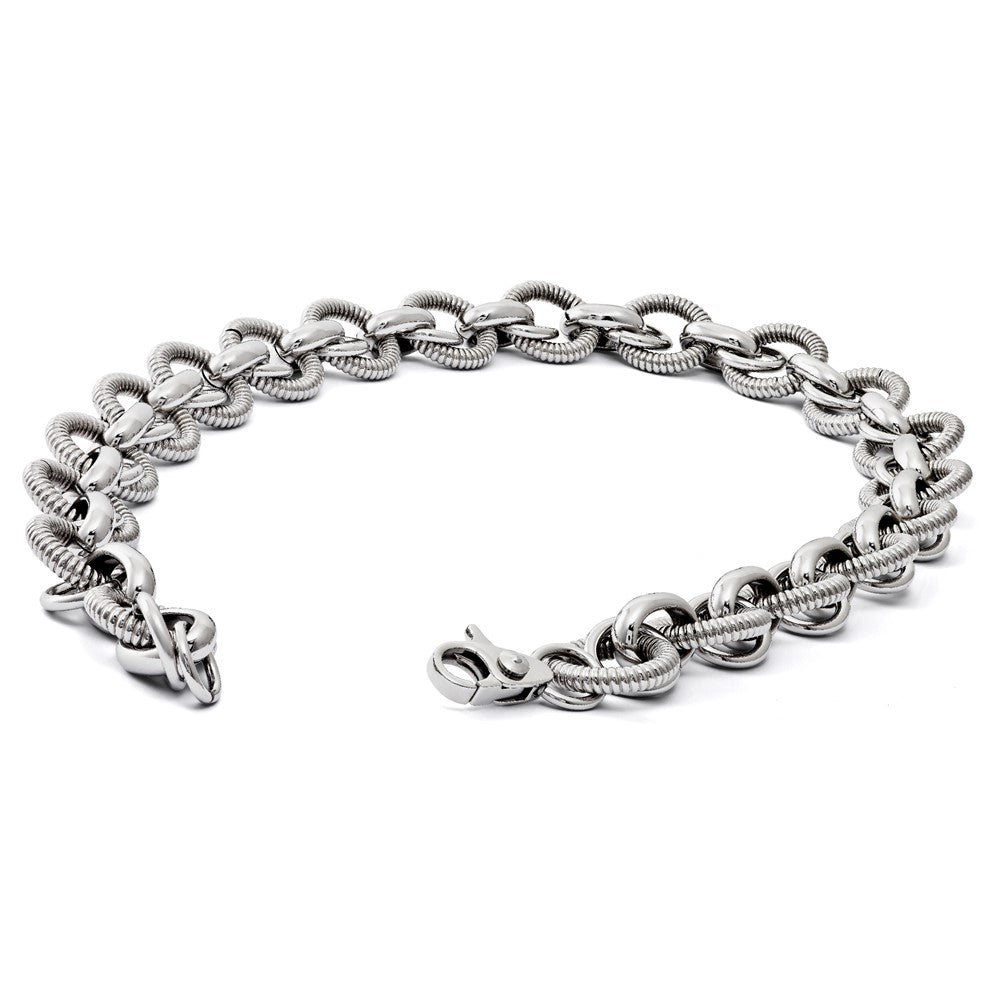 Stainless Steel Polished Fancy Link Chain Necklace