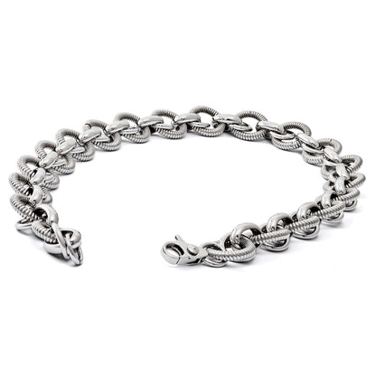 Stainless Steel Polished Fancy Link Chain Necklace
