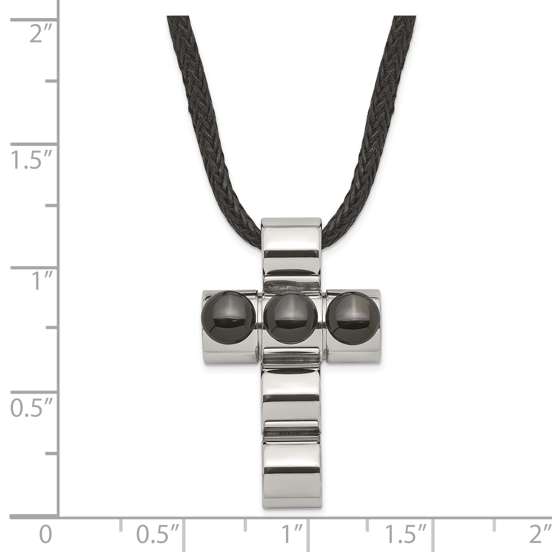 Stainless Steel Black IP-plated Edges Cross 20 Stainless Steel Black IP-plated Edges Cross 20
