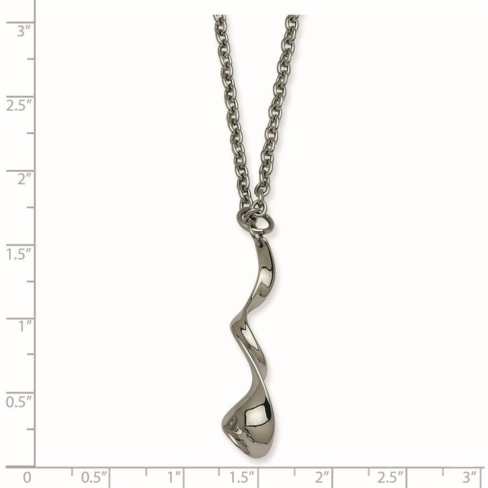Stainless Steel Fancy Swirl With 2 Inch Ext Necklace