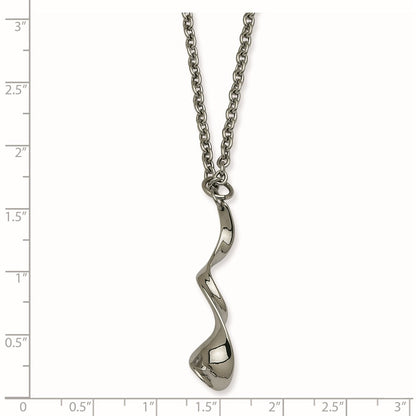 Stainless Steel Fancy Swirl With 2 Inch Ext Necklace