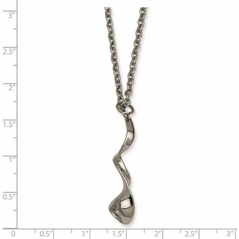 Stainless Steel Fancy Swirl With 2 Inch Ext Necklace