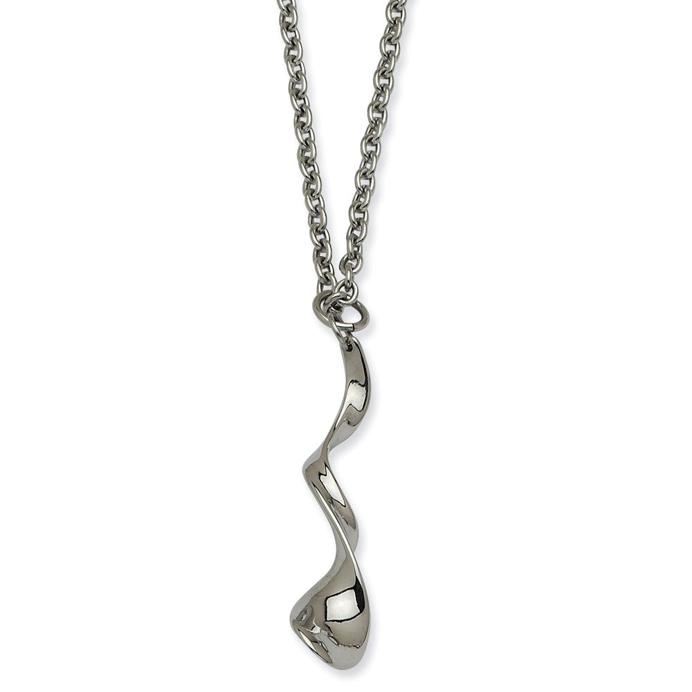 Stainless Steel Fancy Swirl With 2 Inch Ext Necklace