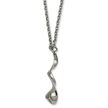 Stainless Steel Fancy Swirl With 2 Inch Ext Necklace