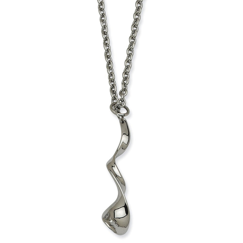 Stainless Steel Fancy Swirl With 2 Inch Ext Necklace