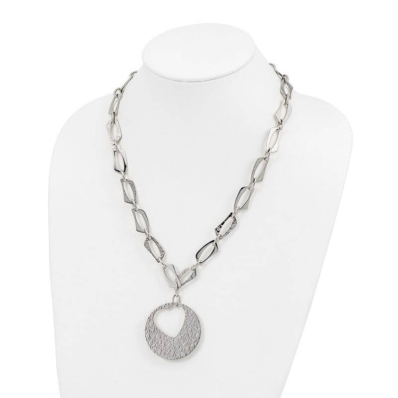 Stainless Steel Heart Cutout Pendant With 2 Inch Ext Necklace