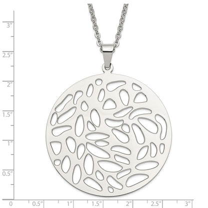 Stainless Steel Fancy Cutout Pendant Necklace