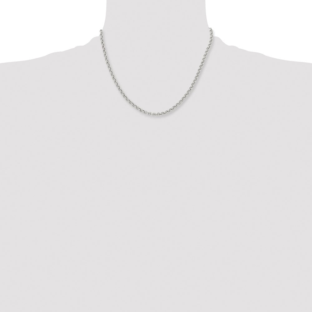 Stainless Steel Chisel Polished 3.9mm 18 Inch Rolo Chain Necklace