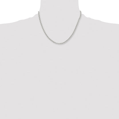 Stainless Steel Chisel Polished 3.9mm 18 Inch Rolo Chain Necklace