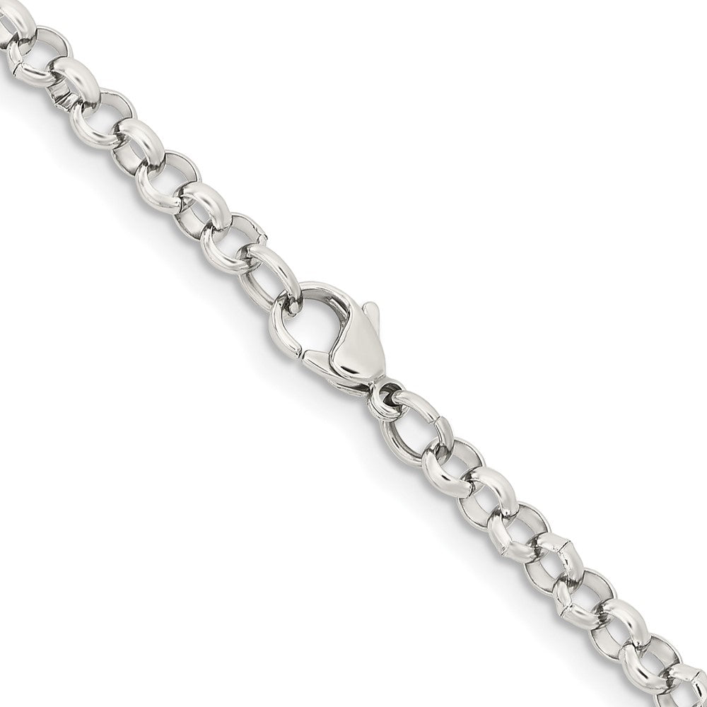 Stainless Steel Chisel Polished 4.6mm 18 Inch Rolo Chain Necklace