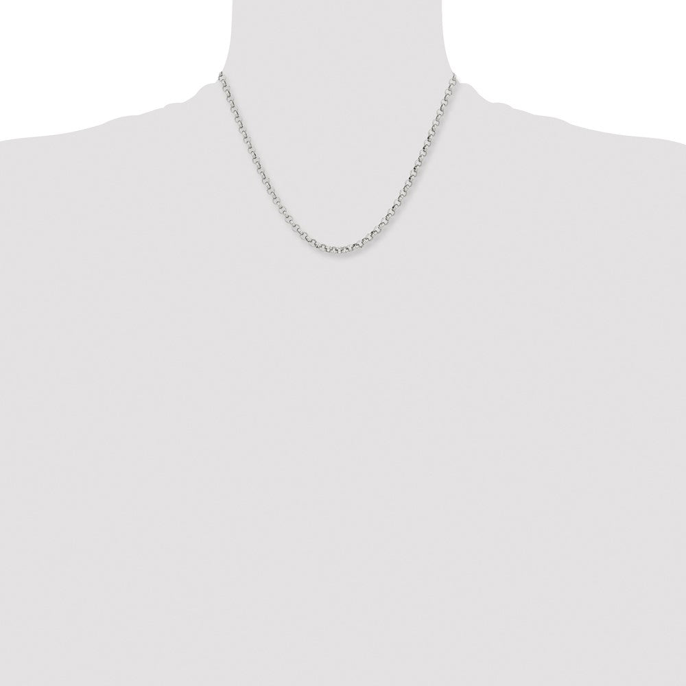 Stainless Steel Chisel Polished 4.6mm 18 Inch Rolo Chain Necklace