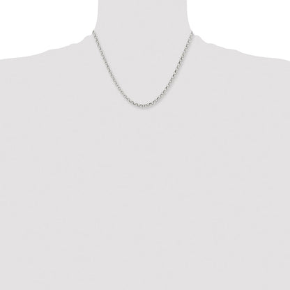 Stainless Steel Chisel Polished 4.6mm 18 Inch Rolo Chain Necklace