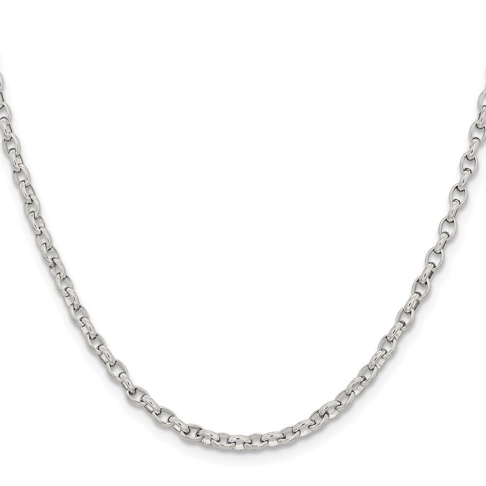 Stainless Steel Chisel Polished 3.2mm 20 Inch Cable Chain Necklace