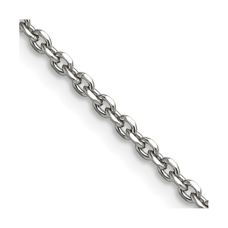 Stainless Steel Chisel Polished 2.7mm 22 Inch Cable Chain Necklace