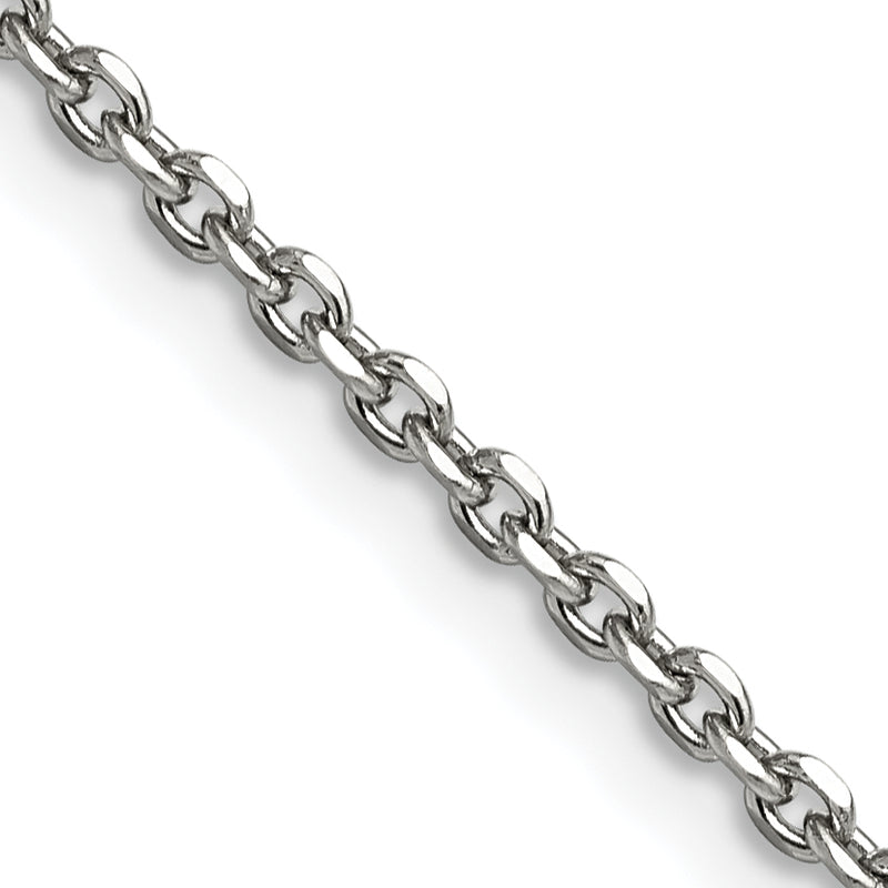 Stainless Steel Chisel Polished 2.7mm 20 Inch Cable Chain Necklace