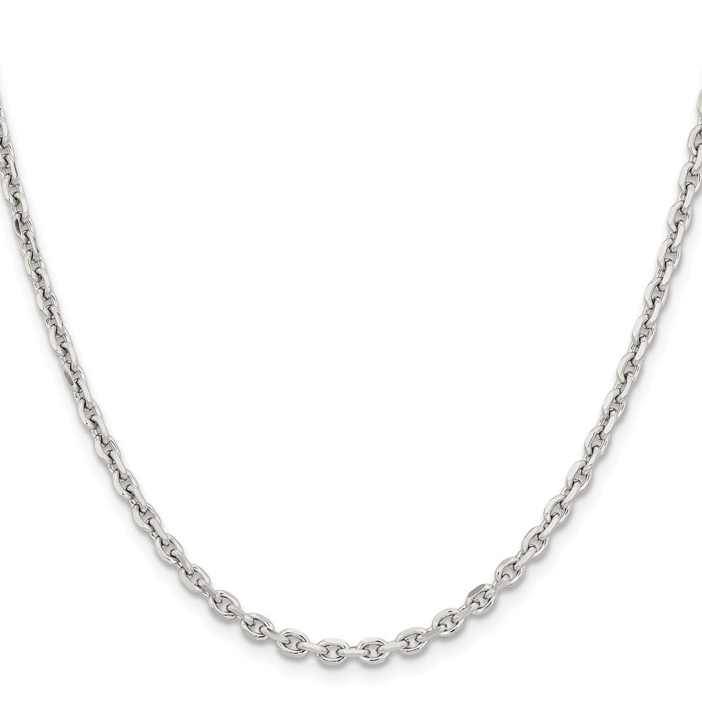 Stainless Steel Chisel Polished 3.4mm 20 Inch Cable Chain Necklace