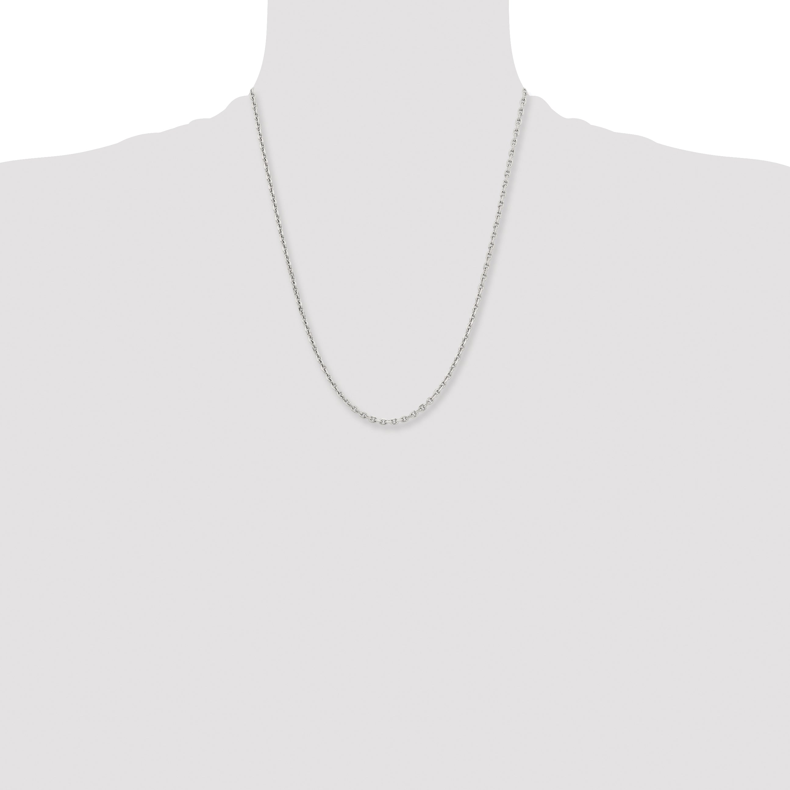Stainless Steel Chisel Polished 3.4mm 22 Inch Cable Chain