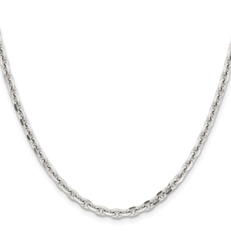 Stainless Steel Chisel Polished 4.3mm 30 Inch Cable Chain Necklace