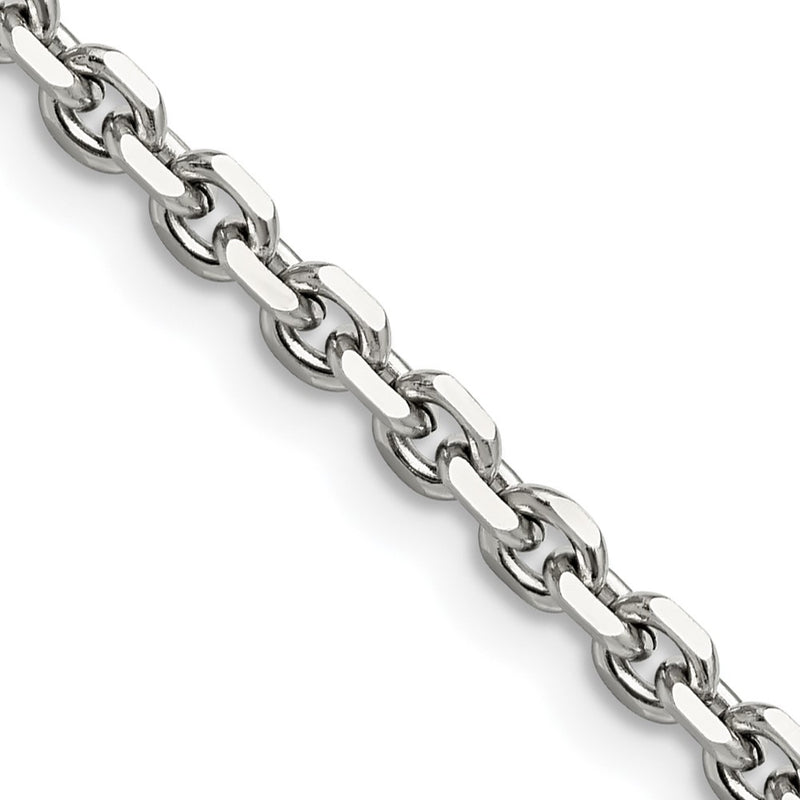 Stainless Steel Chisel Polished 4.3mm 24 Inch Cable Chain Necklace