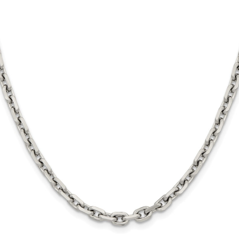 Stainless Steel Chisel Polished 5.3mm 24 Inch Cable Chain Necklace