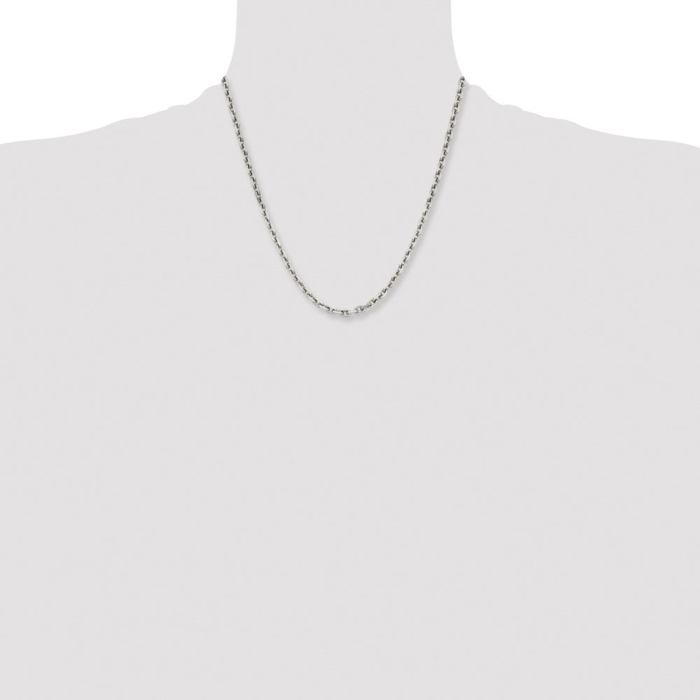 Stainless Steel Chisel Polished 5.3mm 20 Inch Cable Chain Necklace