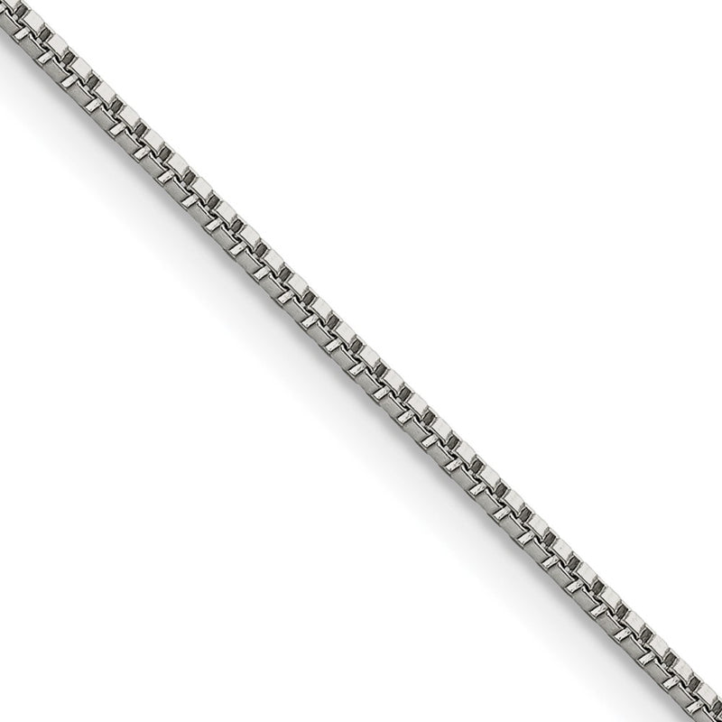 Stainless Steel Chisel Polished 1.2mm 18 Inch Box Chain Necklace