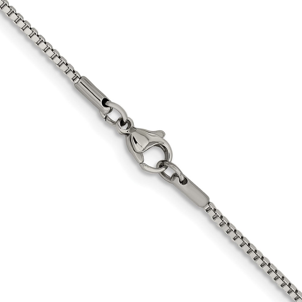 Stainless Steel Chisel Polished 1.5mm 24 Inch Box Chain Necklace