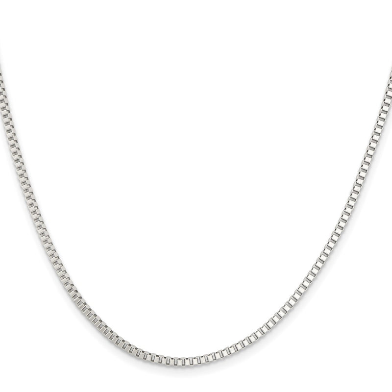 Stainless Steel Chisel Polished 2mm 24 Inch Box Chain Necklace