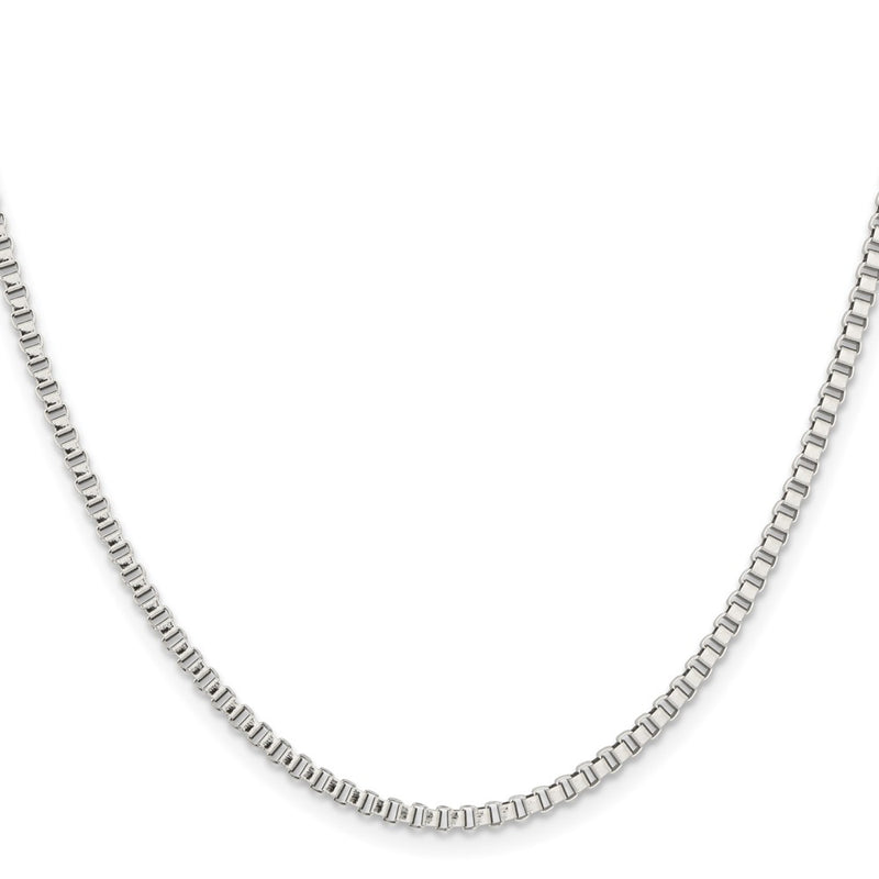 Stainless Steel Chisel Polished 2.4mm 24 Inch Box Chain Necklace