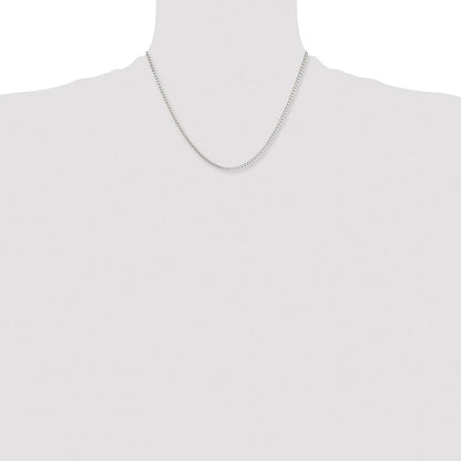 Stainless Steel Chisel Polished 2.4mm Box Chain Necklace
