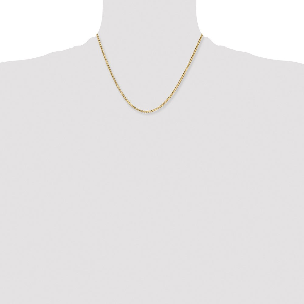 Stainless Steel Chisel Polished Yellow Ip-Plated 2.4mm Box Chain Necklace