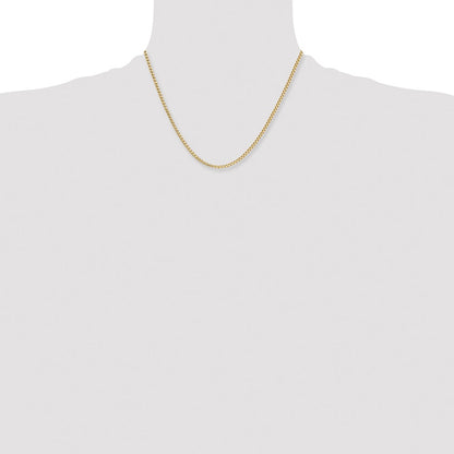 Stainless Steel Chisel Polished Yellow Ip-Plated 2.4mm Box Chain Necklace