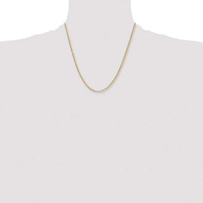 Stainless Steel Chisel Polished Yellow Ip-Plated 2.4mm 20 Inch Box Chain Necklace