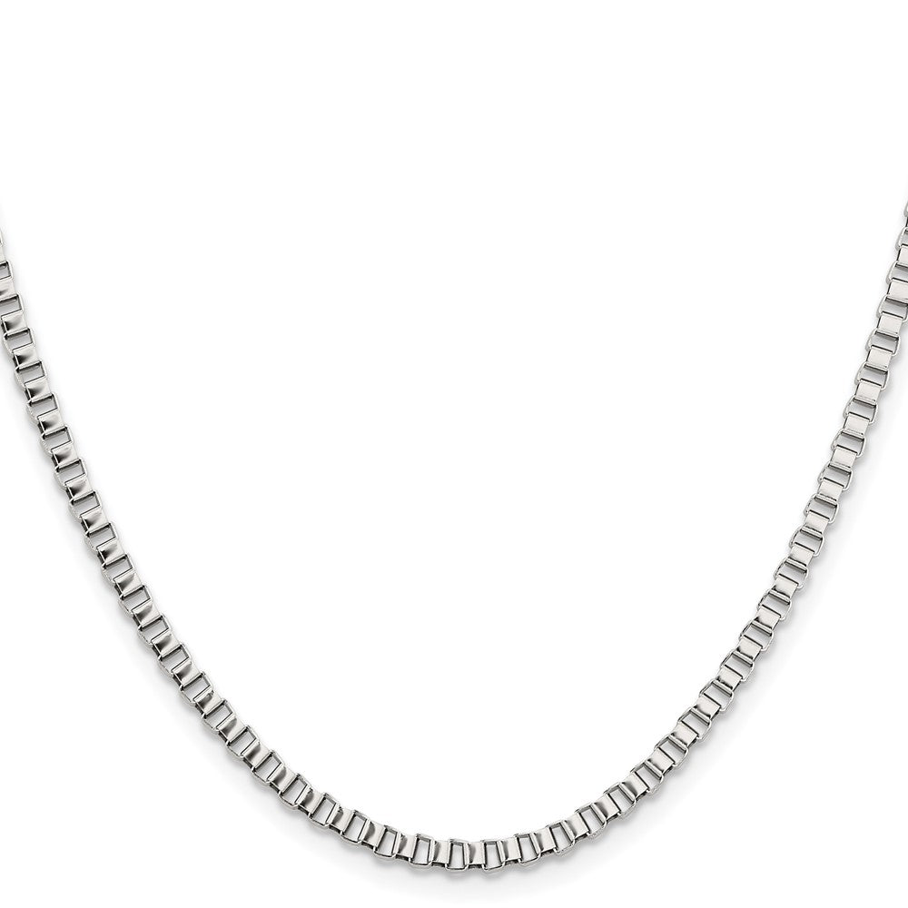 Stainless Steel Chisel Polished 3.2mm 20 Inch Box Chain Necklace