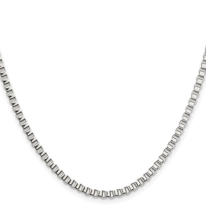 Stainless Steel Chisel Polished 3.2mm 20 Inch Box Chain Necklace