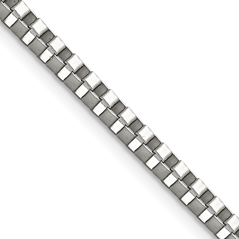 Stainless Steel Chisel Polished 3.2mm 20 Inch Box Chain Necklace