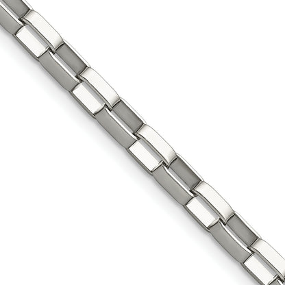 Stainless Steel Chisel Polished 4.8mm 22 Inch Square Link Chain