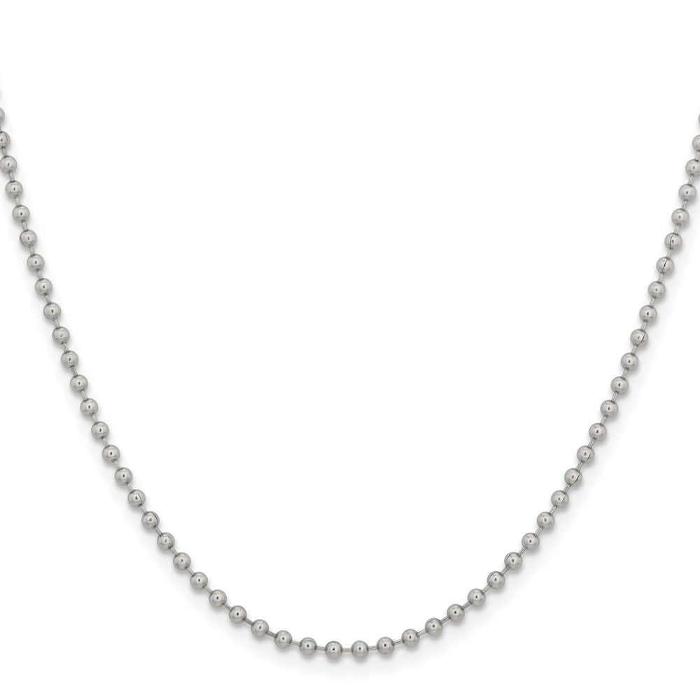 Stainless Steel Chisel Polished 2.4mm 20 Inch Ball Chain Necklace