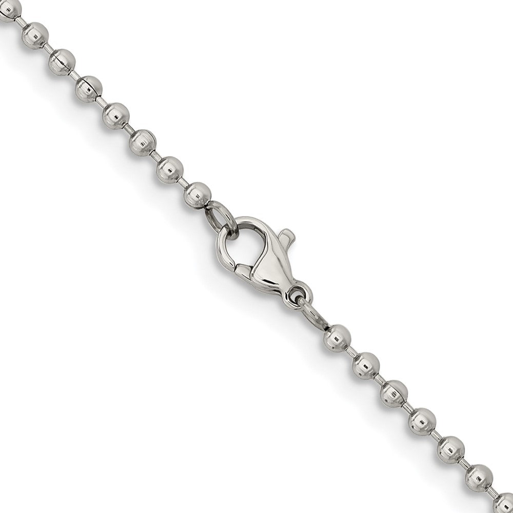 Stainless Steel Chisel Polished 2.4mm Ball Chain Necklace