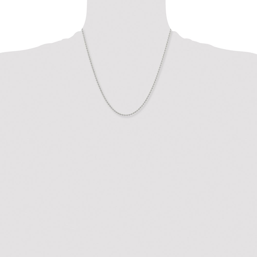 Stainless Steel Chisel Polished 2.4mm 20 Inch Ball Chain Necklace