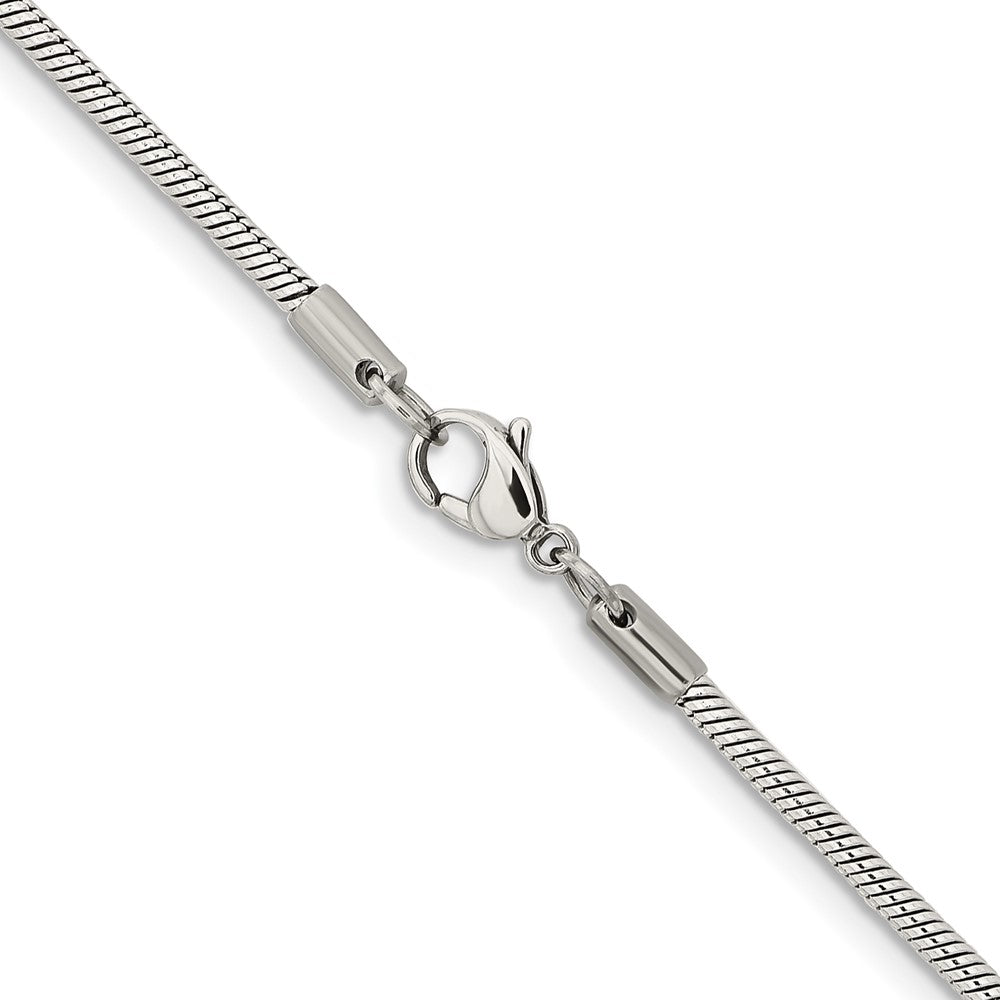 Stainless Steel Chisel Polished 2.4mm 20 Inch Snake Chain Necklace
