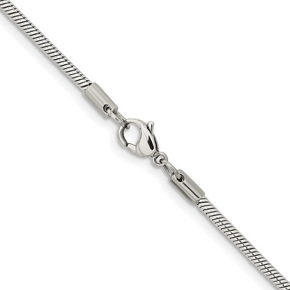Stainless Steel Chisel Polished 2.4mm 20 Inch Snake Chain Necklace