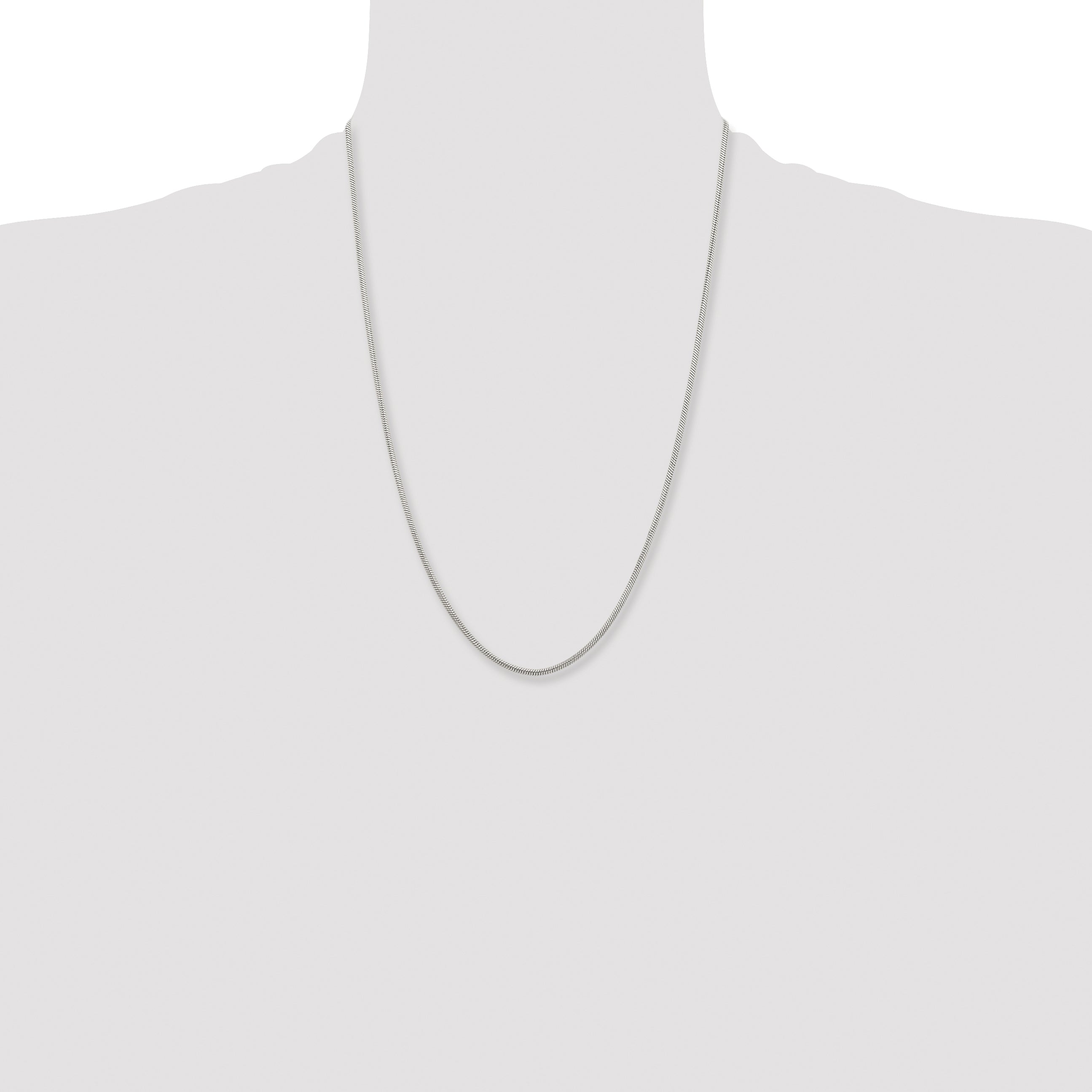 Stainless Steel Chisel Polished 2.4mm 24 Inch Snake Chain