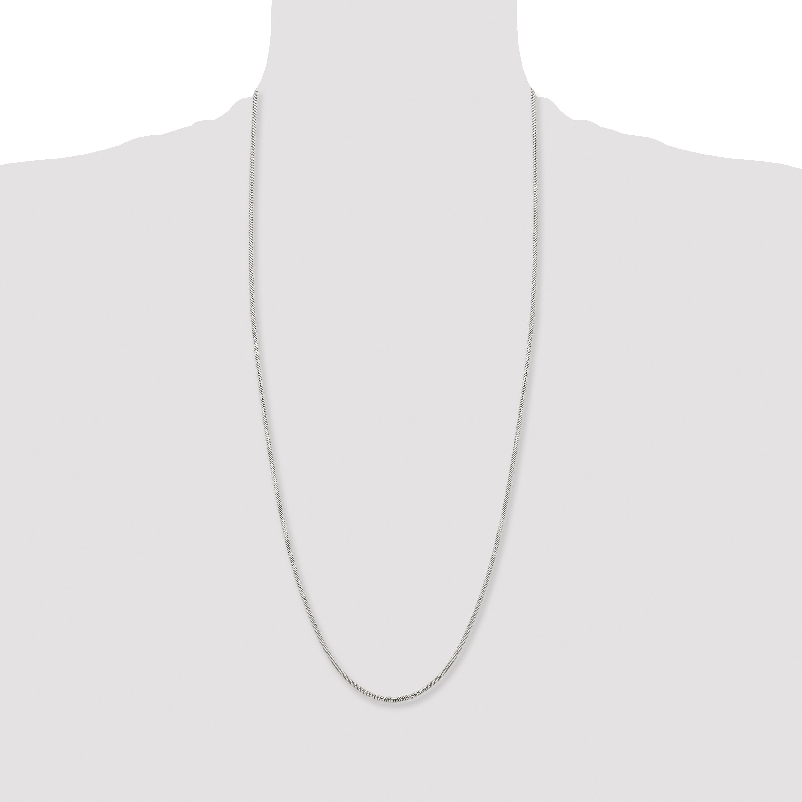 Stainless Steel Chisel Polished 2.4mm 30 Inch Snake Chain