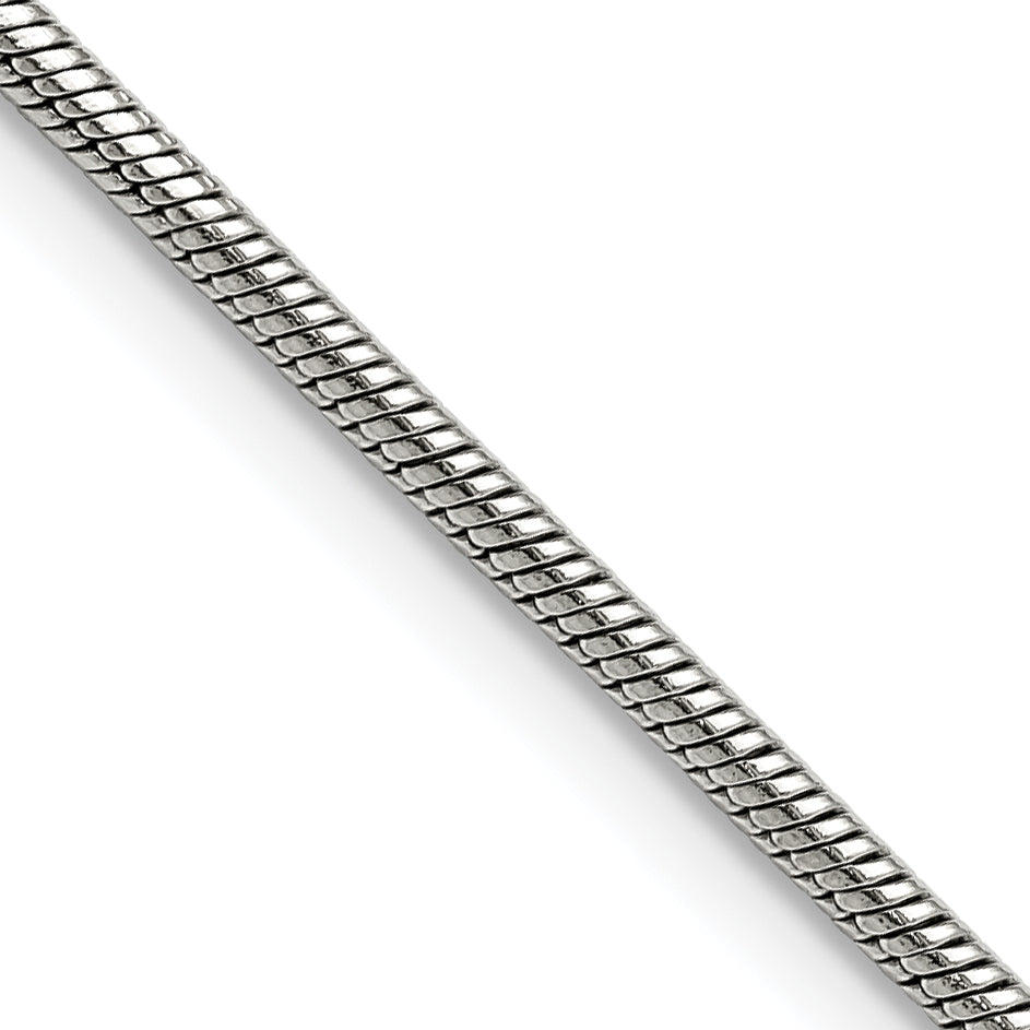 Stainless Steel Chisel Polished 2.4mm 22 Inch Snake Chain