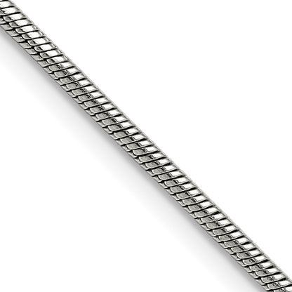Stainless Steel Chisel Polished 2.4mm 22 Inch Snake Chain