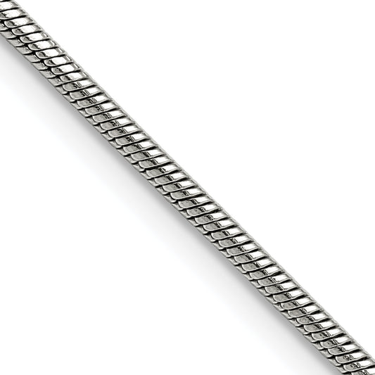 Stainless Steel Chisel Polished 2.4mm 22 Inch Snake Chain