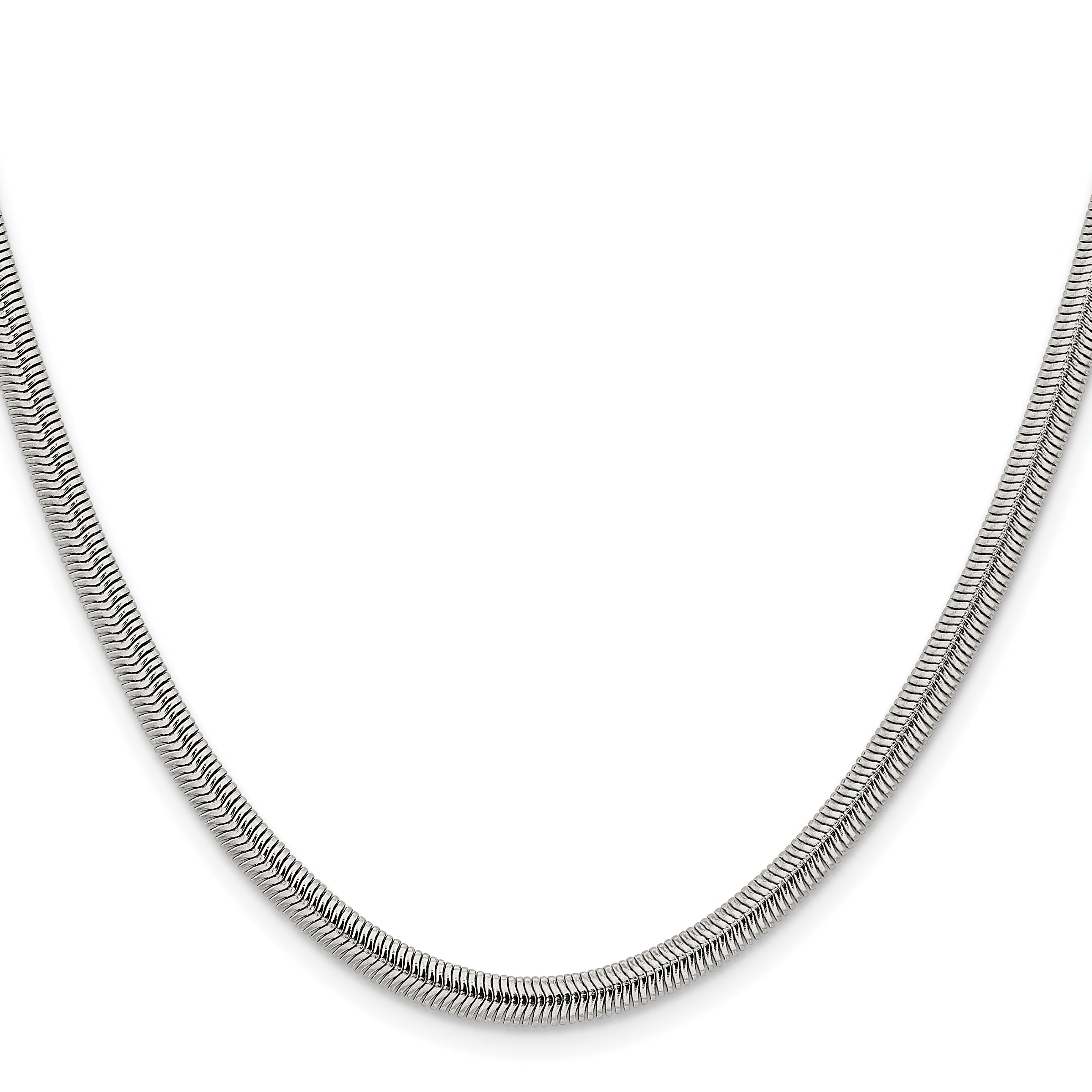Stainless Steel Chisel Polished 4.2mm 24 Inch Flat Snake Chain