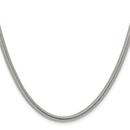 Stainless Steel Chisel Polished 4.2mm 24 Inch Flat Snake Chain