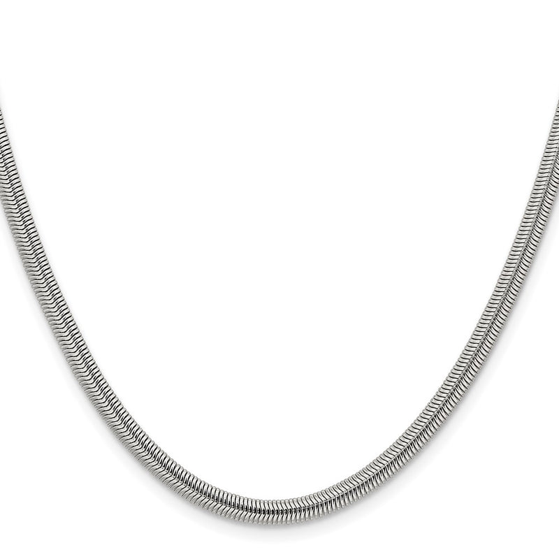 Stainless Steel Chisel Polished 4.2mm 30 Inch Flat Snake Chain Necklace